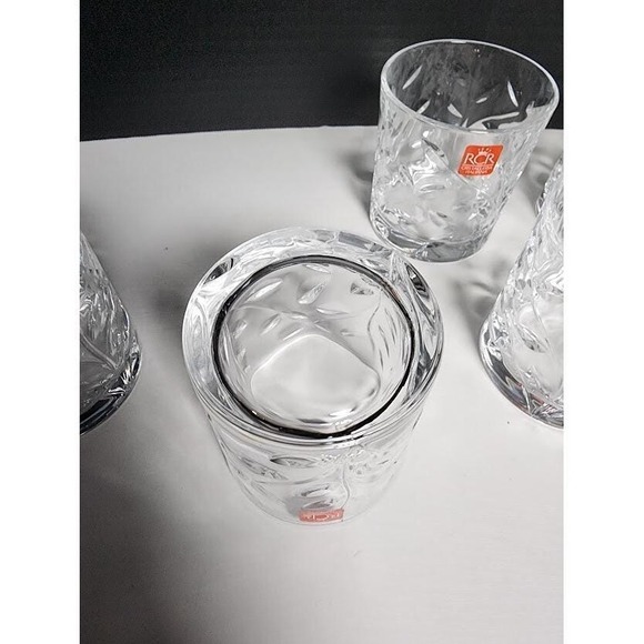 Royal Crystal Rock Laurus Double Old Fashioned Glasses Set of 6 New Old Stock - Picture 3 of 4